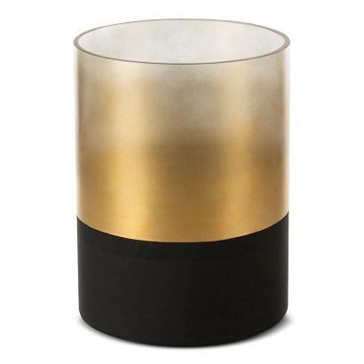 Świecznik dekoracyjny PEONIA5 15x20 Eurofirany czarny złoty w kształcie walca