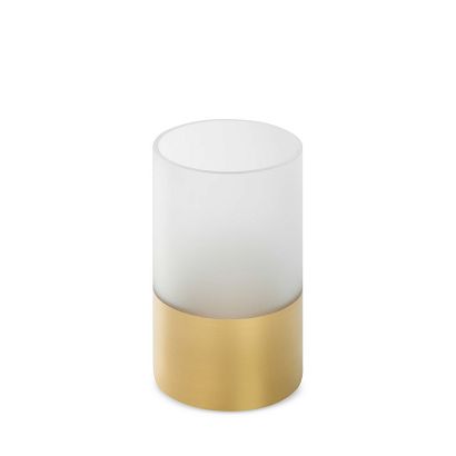 Świecznik dekoracyjny LUNA5 10x15 Eurofirany biały złoty w kształcie walca