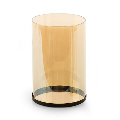 Świecznik dekoracyjny MIRA 12x18 Eurofirany metalowa podstawka + złoty szklany klosz