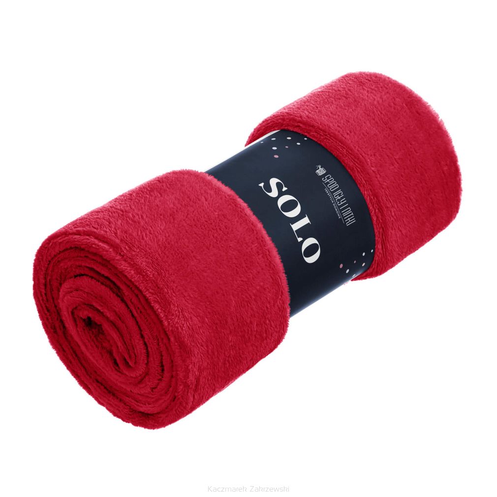 Koc narzuta z mifrofibry Solo 150x200 czerwony