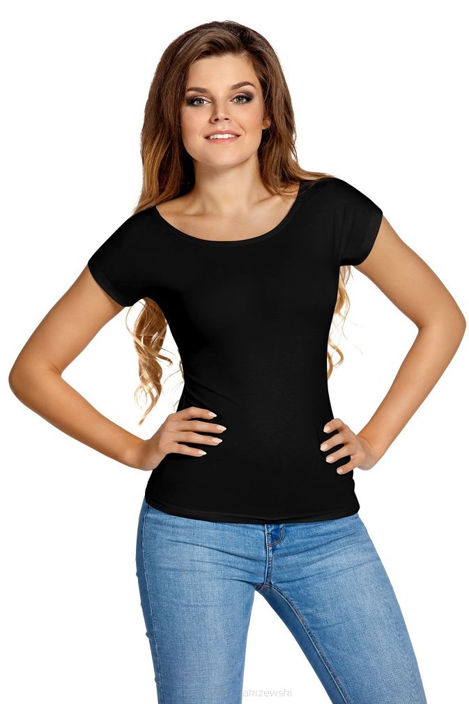 Koszulka damska z krótkim rękawem KITI czarna