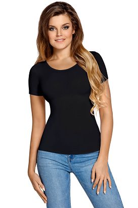 Koszulka damska z krótkim rękawem CARLA czarna