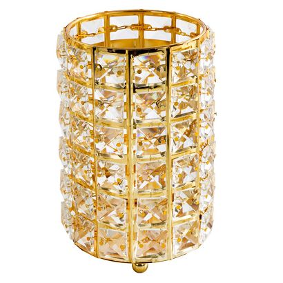Świecznik dekoracyjny TESA 12x17 Eurofirany złoty ozdobiony kryształkami