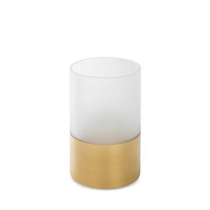 Świecznik dekoracyjny LUNA5 12x20 Eurofirany biały złoty w kształcie walca