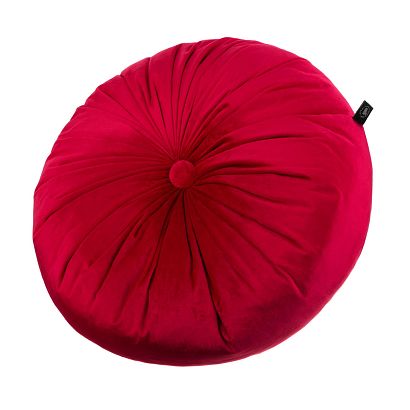 Poszewka dekoracyjna Soft welurowa czerwona okrągła