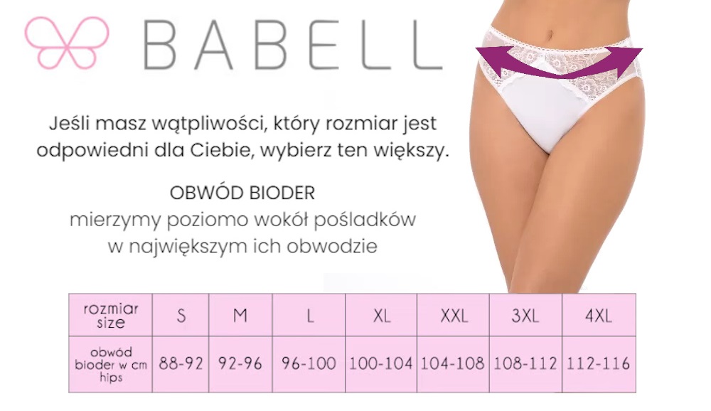 Tabela rozmiarów majtki Babell