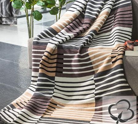 Koce bawełniano-akrylowe wzorzyste