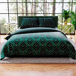 Komplet pościeli SAPHIRA z bawełny satynowej 220x200 szafirowy kalejdoskop