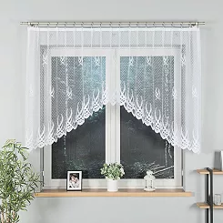 Firanka żakardowa gotowa na żabki GOSIA 300x120 biała