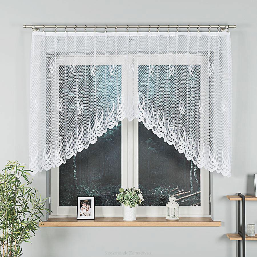 Firanka żakardowa gotowa na żabki GOSIA 300x120 biała