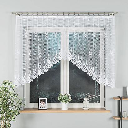 Firanka żakardowa gotowa na żabki GOSIA 300x120 biała