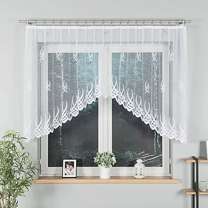 Firanka żakardowa gotowa na żabki GOSIA 300x120 biała