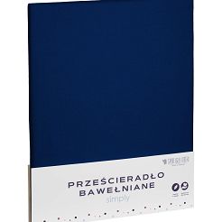 Prześcieradło bawełniane bez gumki SIMPLY 160x200 granatowe