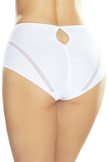 Figi damskie z wysokim stanem Verna łezka białe