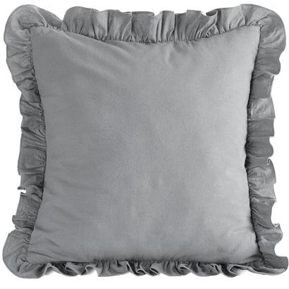 Poszewka dekoracyjna FALBANKA 45x45 Eurofirany stalowa obszyta falbaną