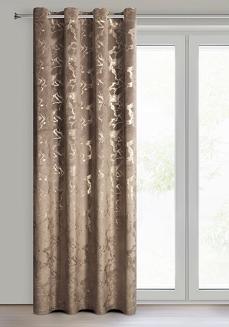 Zasłona gotowa na przelotkach RAJA 140x250 Eurofirany brązowy