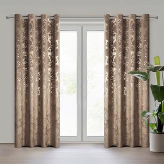 Zasłona gotowa na przelotkach RAJA 140x250 Eurofirany brązowy