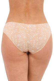 Figi damskie Dina 046 beżowe w roślinnym wzorze