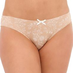 Figi damskie Dina 046 beżowe w roślinnym wzorze