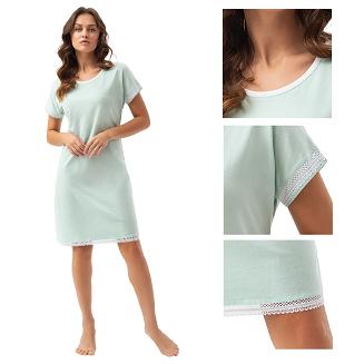 Koszula damska LUNA kod 297 pistacjowa z koronką