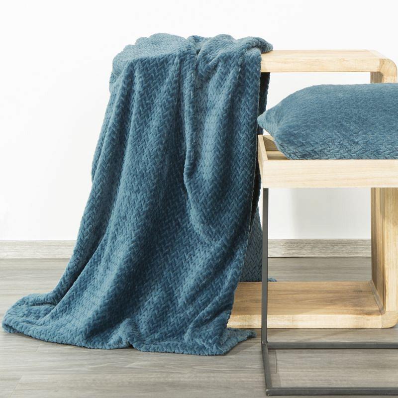 Koc narzuta na łóżko CINDY-3 150x200 niebieski