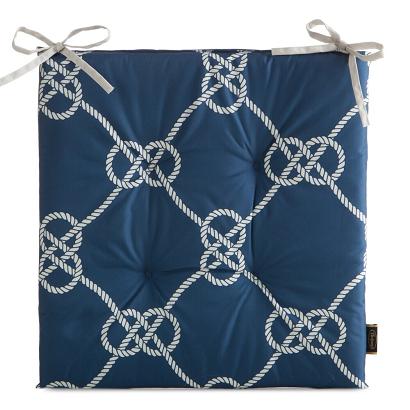 Poduszka na krzesło wodoodporna GARDEN 43x43x4 Eurofirany granatowa wzór marynistyczny