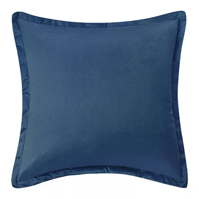 Poszewka dekoracyjna SOFT 40x40 welurowa granatowa z lamówką