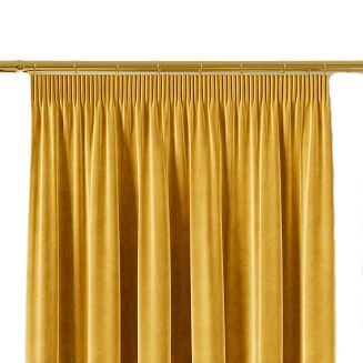 Zasłona gotowa na taśmie VELVI 140x260 żółta