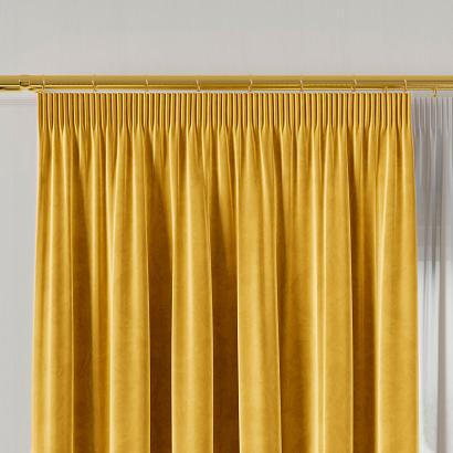 Zasłona gotowa na taśmie VELVI 140x260 żółta