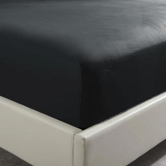Prześcieradło satyna bawełniana z gumką 120x200 SIN czarne