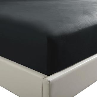 Prześcieradło satyna bawełniana z gumką 120x200 SIN czarne
