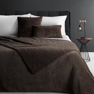 Poszewka dekoracyjna wałek NINA 15x45 Eurofirany ciemnobrązowy futrzany i puszysty