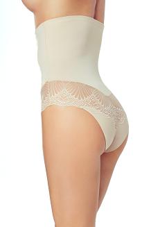 Wysokie majtki modelujące z koronką Valenta beżowe