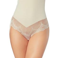 Wysokie majtki modelujące z koronką Valenta beżowe