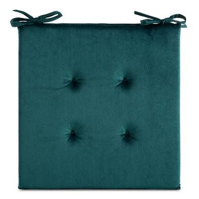 Poduszka na krzesło GAJA 40x40x3 Eurofirany ciemnoturkusowa z ozdobnym pikowaniem