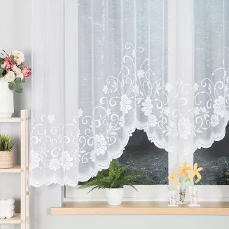 Firanka żakardowa gotowa na szelkach TERESA 300x160 biała