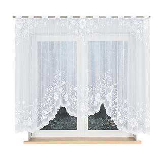 Firanka żakardowa gotowa na szelkach TERESA 300x160 biała