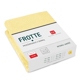 Prześcieradło frotte z gumką 120x200 jasny żółty GRUBE