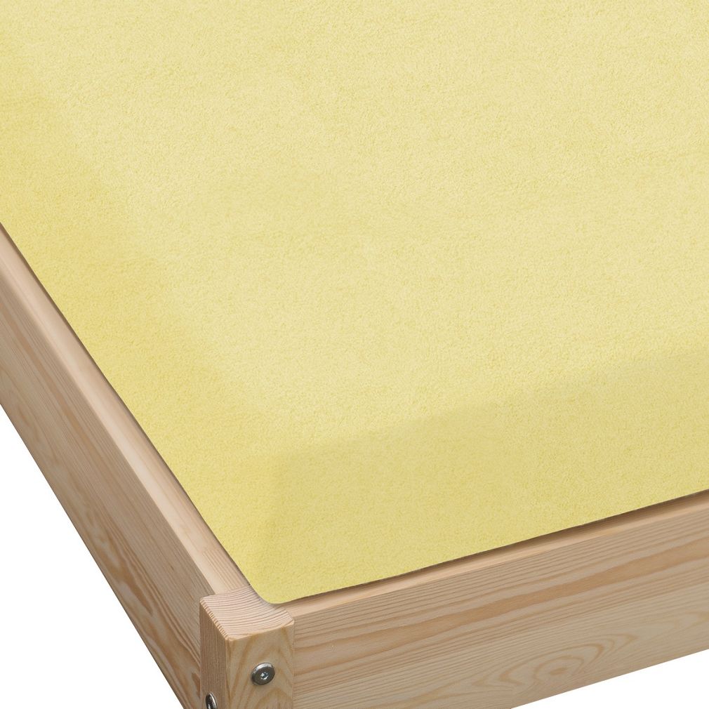 Prześcieradło frotte z gumką 120x200 jasny żółty GRUBE