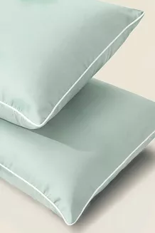Poszewka bambusowa 40x60 szałwiowa z białą bizą