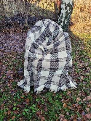 Komplet dekoracyjny narzuta 170x205 + 2x 60x170 brązowa kremowa krata