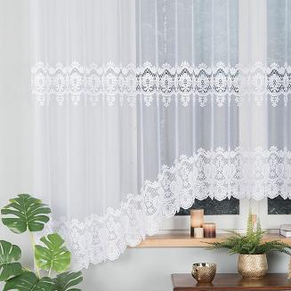 Firanka żakardowa gotowa na żabki DARIA 450x175 biała