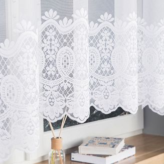 Firanka żakardowa gotowa na żabki DARIA 450x175 biała
