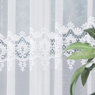 Firanka żakardowa gotowa na żabki DARIA 450x175 biała