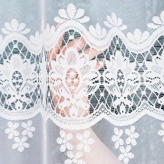 Firanka żakardowa gotowa na żabki DARIA 450x175 biała