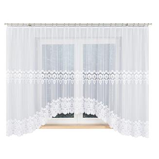 Firanka żakardowa gotowa na żabki DARIA 450x175 biała