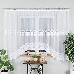 Firanka żakardowa gotowa na żabki DARIA 450x175 biała