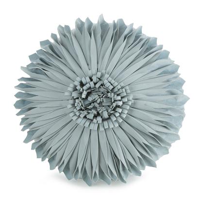 Poduszka dekoracyjna FLORES 40 Eurofirany miętowa okrągła kwiat 3D