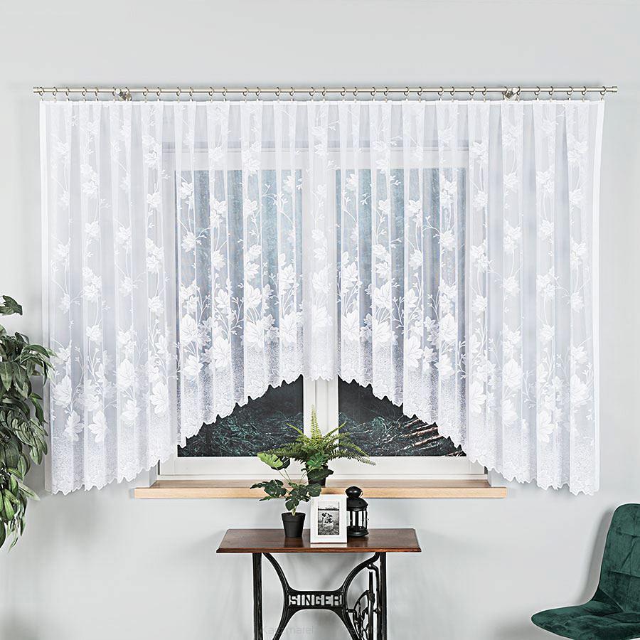 Firanka żakardowa gotowa na żabki BOŻENA 500x160 biała