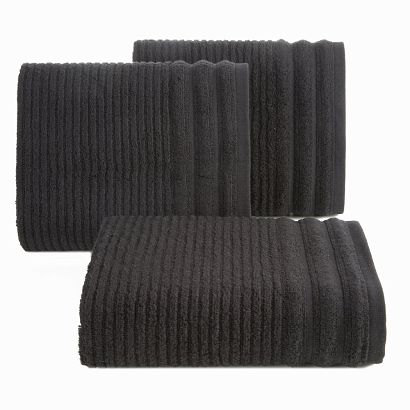Ręcznik bawełniany SAMMY 50x90 Eurofirany czarny wytłaczane pasy